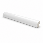 Pure Bright White Ice Ceramic Wall Trim - 3/4" x 6" Quarter Round Corner - American Tile Depot