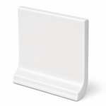 Pure Bright White Ice Ceramic Wall Trim - 3 3/4" x 6" Cove Base - American Tile Depot