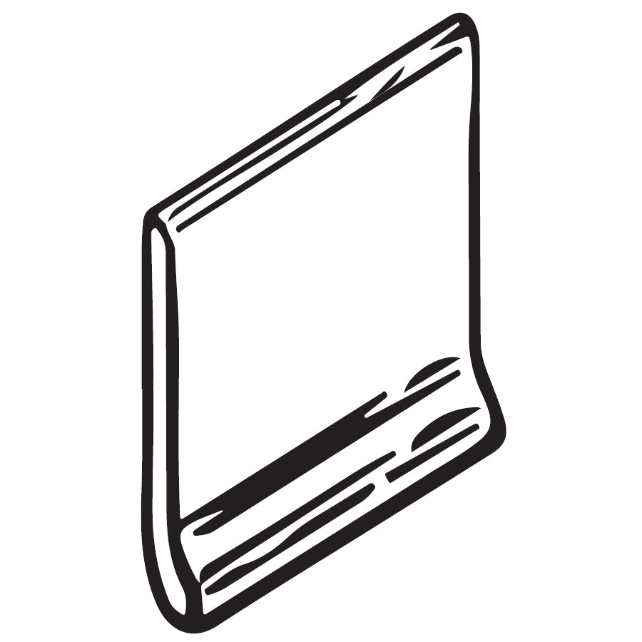 Pure Bright White Ice Ceramic Wall Trim - 6" x 6"  Sanitary Cove Base Round Top