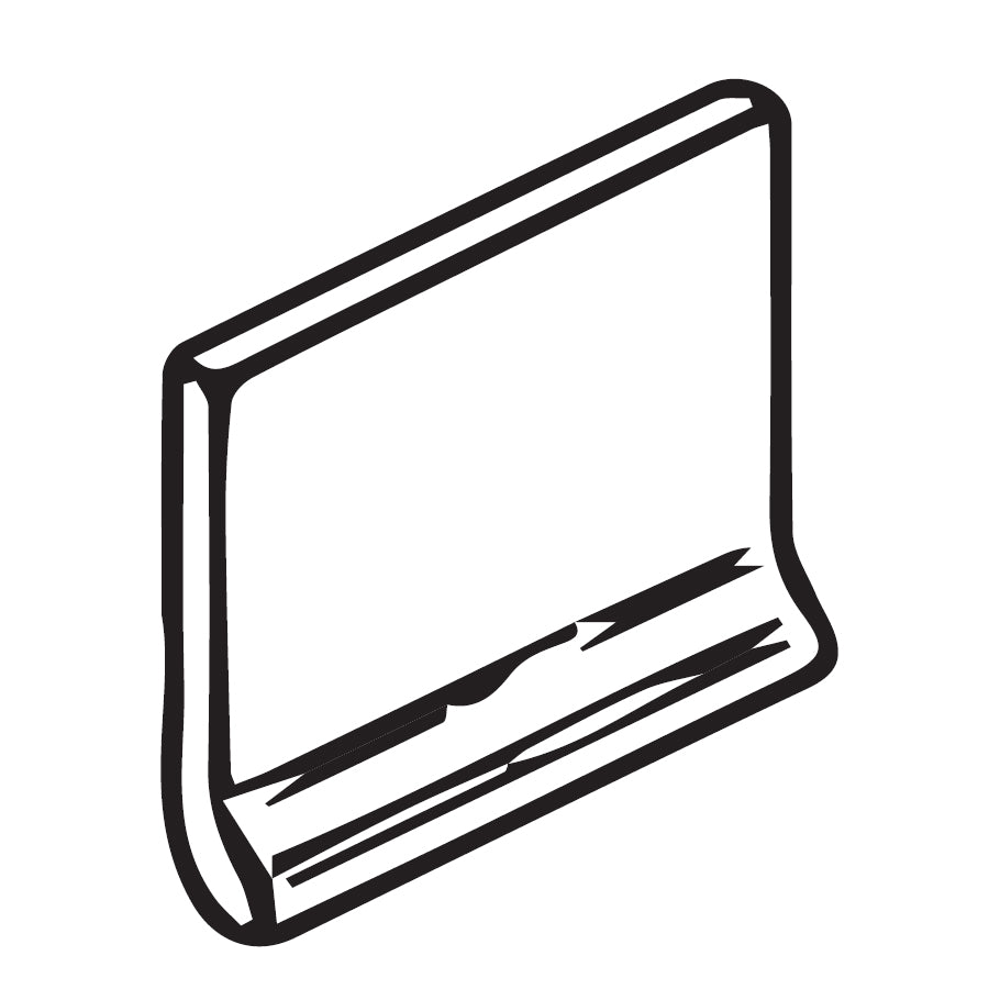 Pure Bright White Ice Ceramic Wall Trim - 3 3/4" x 6" Cove Base