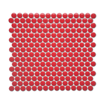 Array Red Pepper Glossy Penny Round Porcelain Mosaic Tile - American Tile Depot