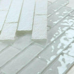Ripple Clear Grey Glossy Linear Glass Mosaic Tile Ripple Clear Grey Glossy Linear Glass Mosaic Tile - American Tile Depot