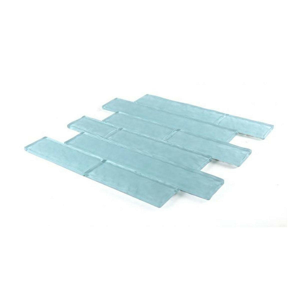 Ripple Turquoise Glossy Linear Glass Mosaic Tile Ripple Turquoise Glossy Linear Glass Mosaic Tile - American Tile Depot
