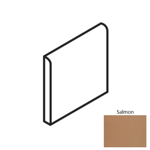 6x6 Salmon Matte Quarry Bullnose Tile