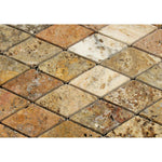 Scabos Travertine 2x4 Tumbled Diamond Mosaic Tile Scabos Travertine 2x4 Tumbled Diamond Mosaic Tile - American Tile Depot