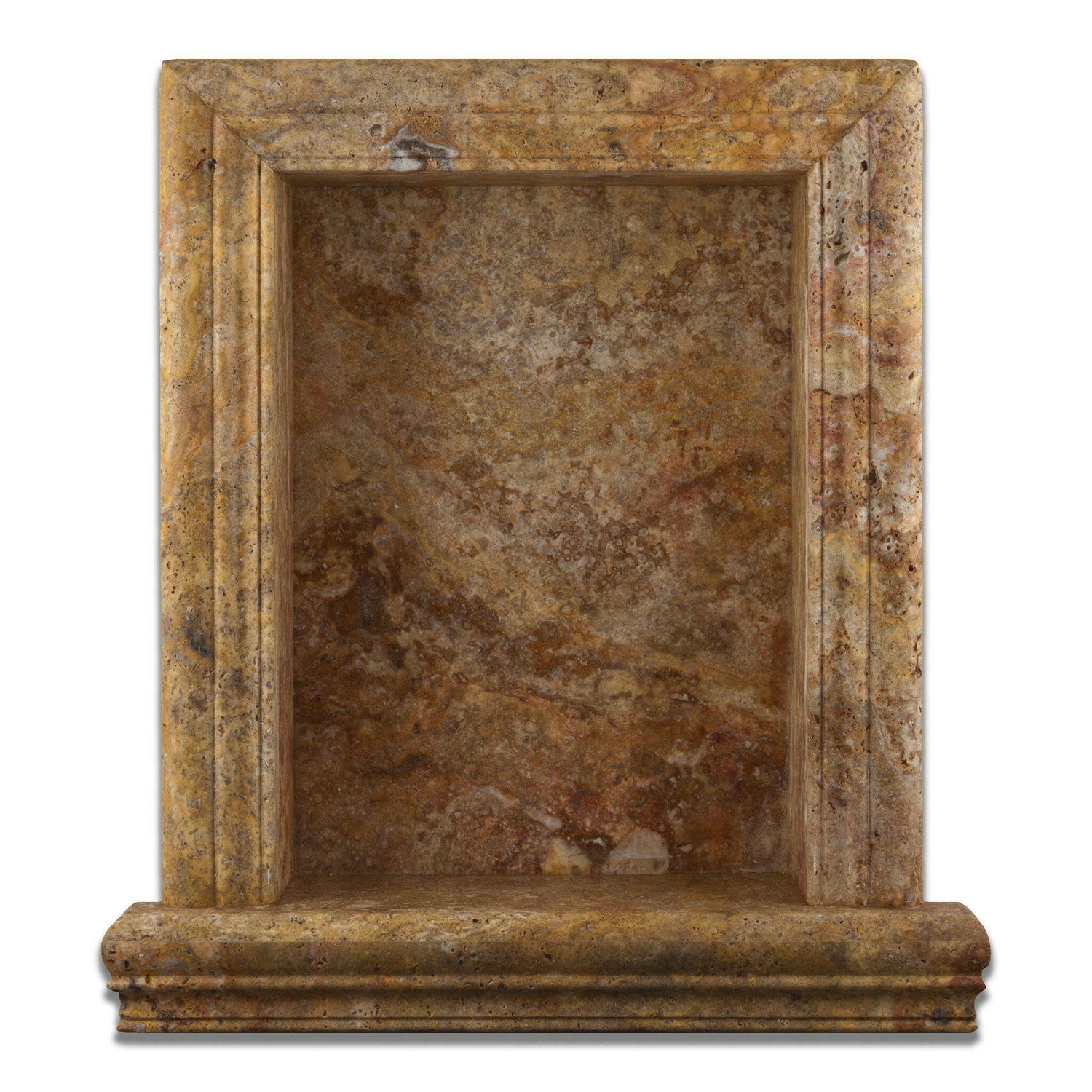 Scabos Travertine Hand-Made Custom Shampoo Niche / Shelf - LARGE - Polished Scabos Travertine Hand-Made Custom Shampoo Niche / Shelf - LARGE - Polished - American Tile Depot