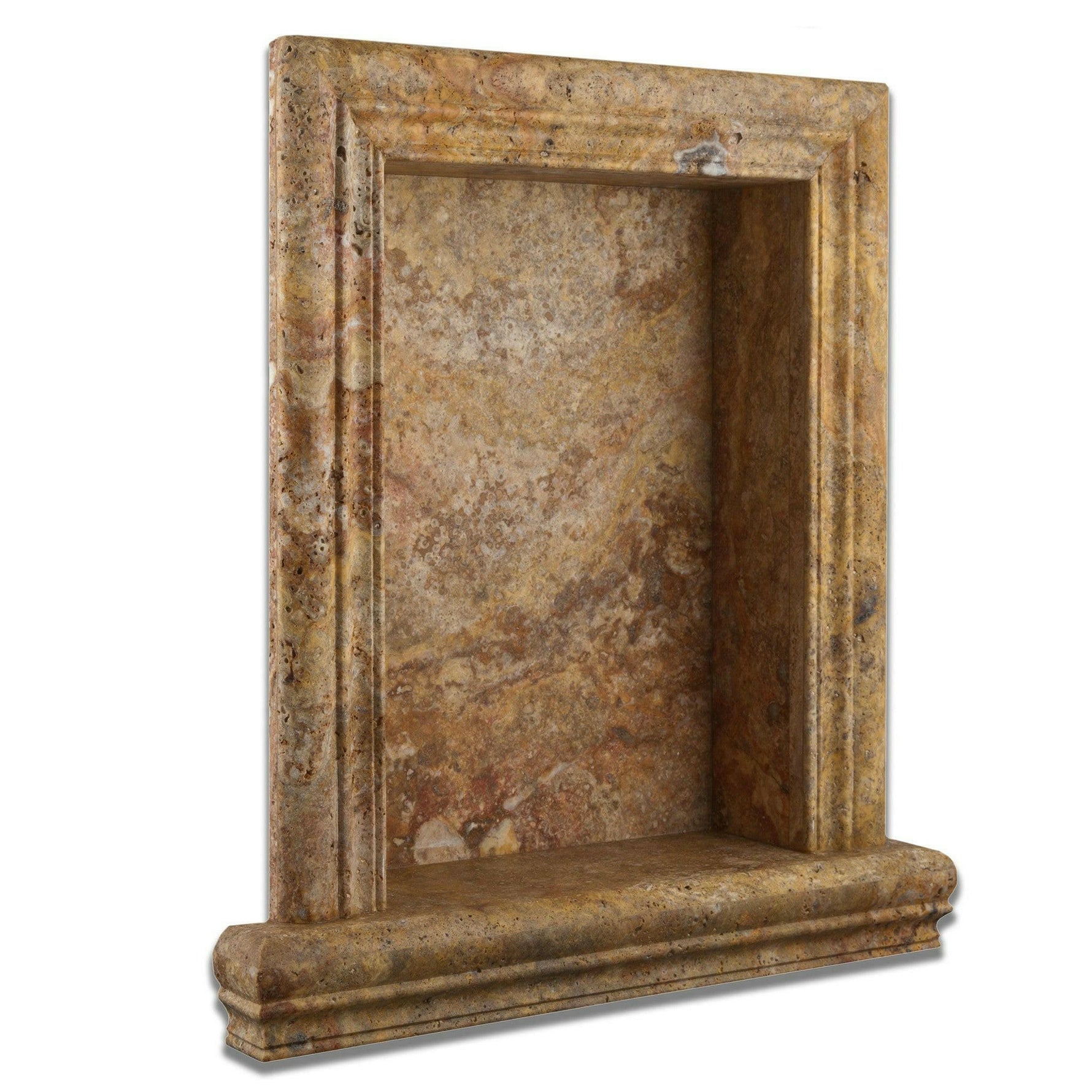 Scabos Travertine Hand-Made Custom Shampoo Niche / Shelf - LARGE - Polished Scabos Travertine Hand-Made Custom Shampoo Niche / Shelf - LARGE - Polished - American Tile Depot