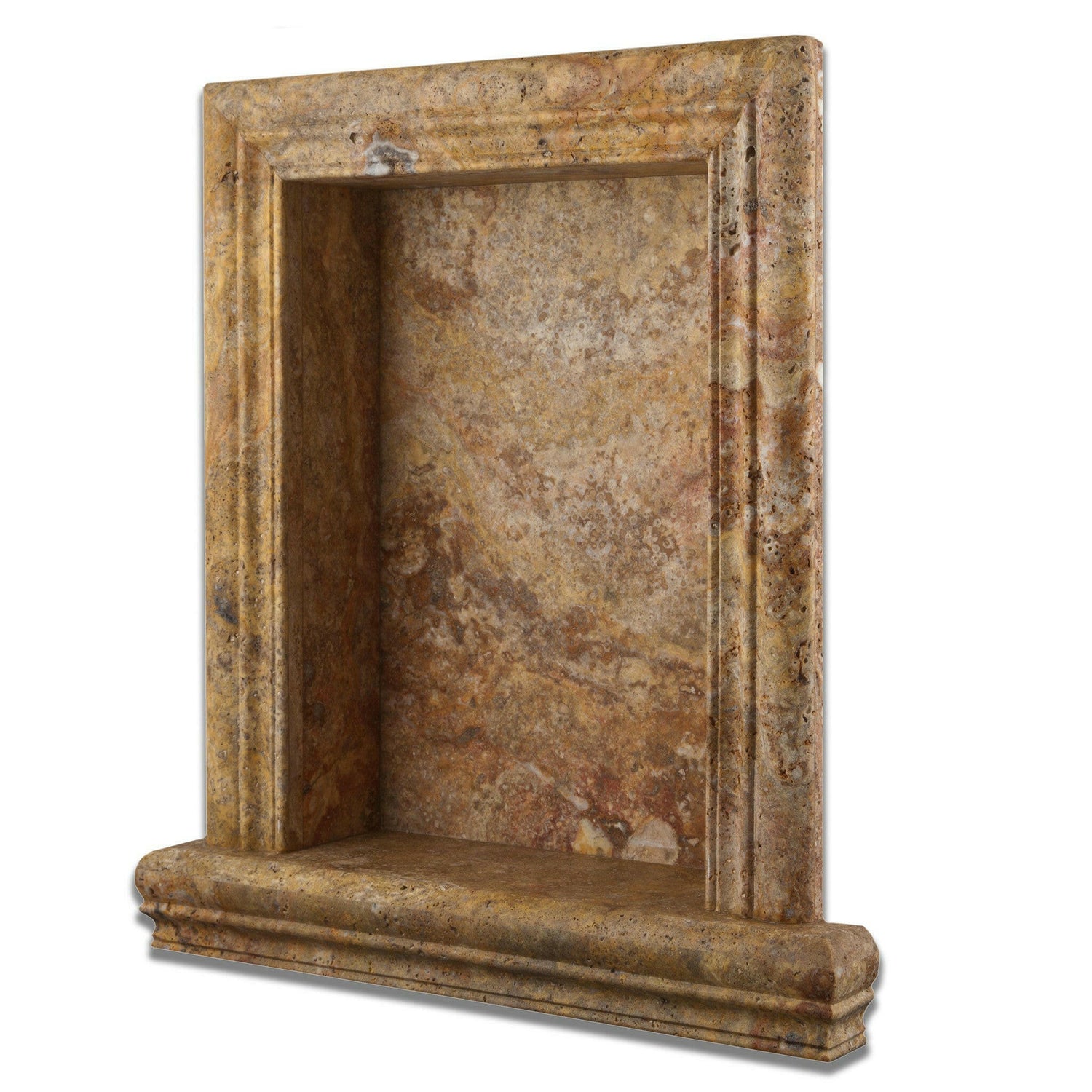 Scabos Travertine Hand-Made Custom Shampoo Niche / Shelf - LARGE - Polished Scabos Travertine Hand-Made Custom Shampoo Niche / Shelf - LARGE - Polished - American Tile Depot