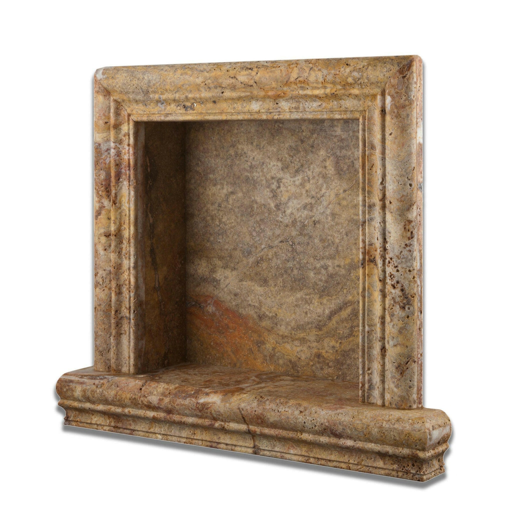Scabos Travertine Hand-Made Custom Shampoo Niche / Shelf - SMALL - Polished Scabos Travertine Hand-Made Custom Shampoo Niche / Shelf - SMALL - Polished - American Tile Depot