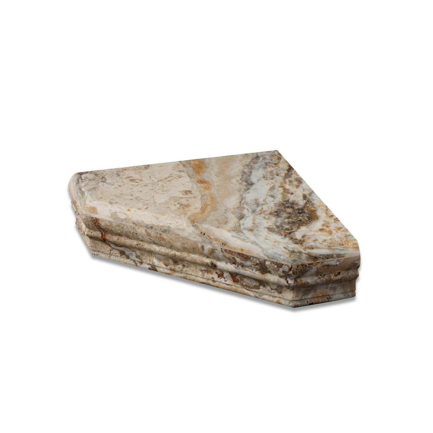 Scabos Travertine Hand-Made Custom Shower Corner Shelf - Polished Scabos Travertine Hand-Made Custom Shower Corner Shelf - Polished - American Tile Depot