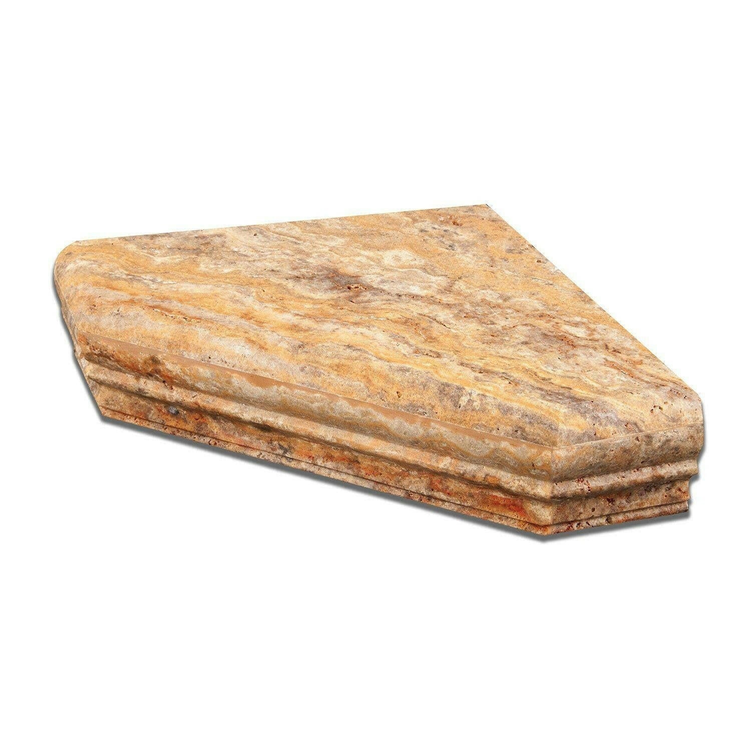 Scabos Travertine Hand-Made Custom Shower Corner Shelf - Polished Scabos Travertine Hand-Made Custom Shower Corner Shelf - Polished - American Tile Depot