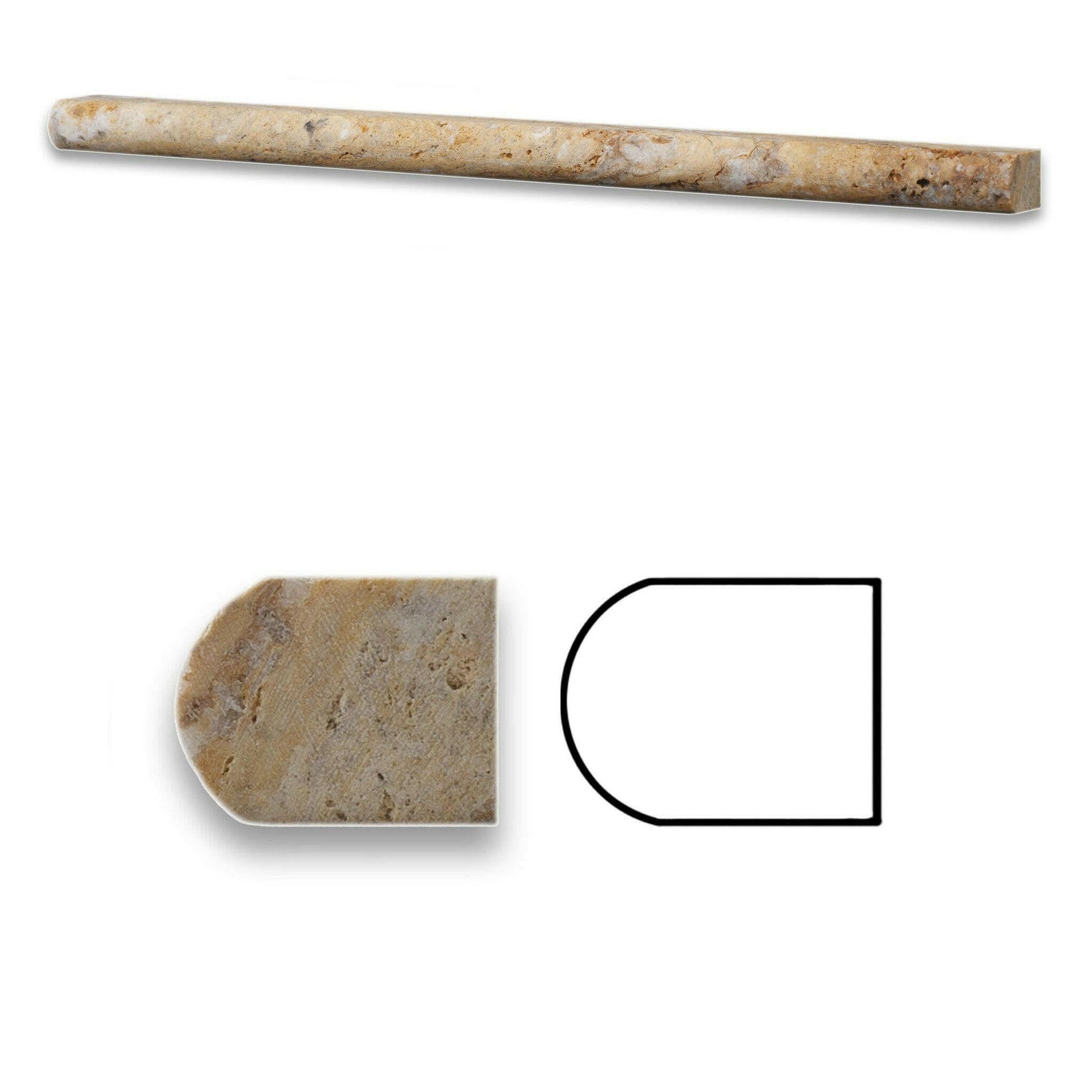 Scabos Travertine Honed 1/2x12 Pencil Liner Scabos Travertine Honed 1/2x12 Pencil Liner - American Tile Depot