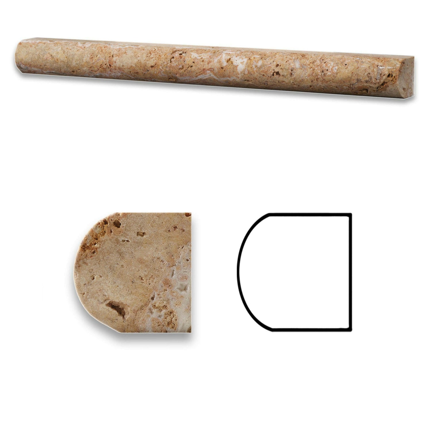 Scabos Travertine Honed 1x12 Dome Liner Scabos Travertine Honed 1x12 Dome Liner - American Tile Depot