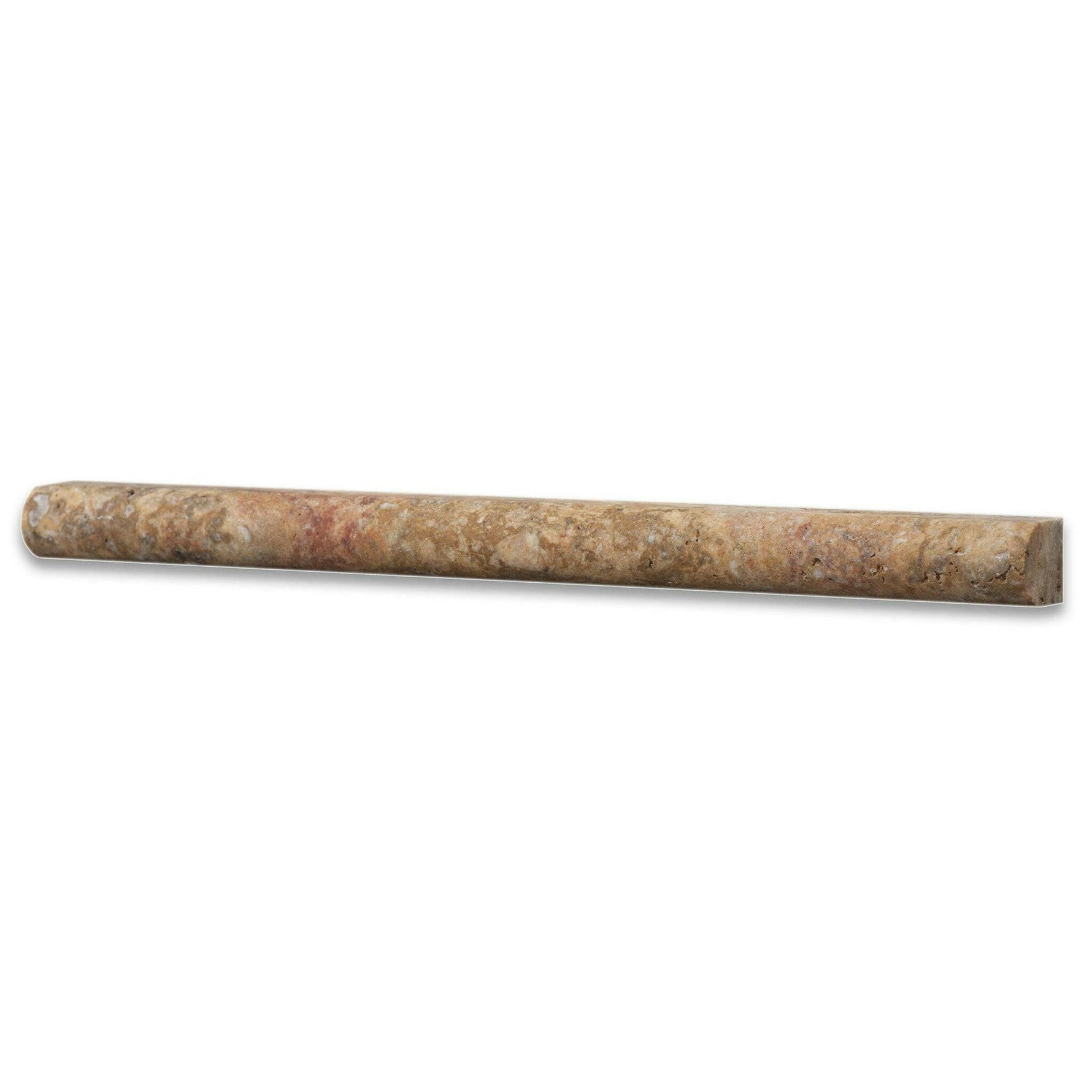 Scabos Travertine Honed 3/4x12 Bullnose Liner Scabos Travertine Honed 3/4x12 Bullnose Liner - American Tile Depot