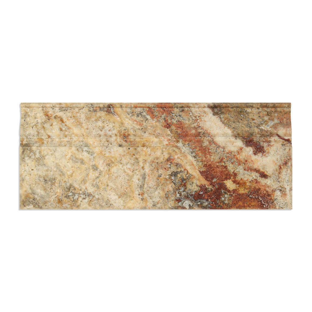 Scabos Travertine Honed 5x12 Baseboard Trim Molding - American Tile Depot