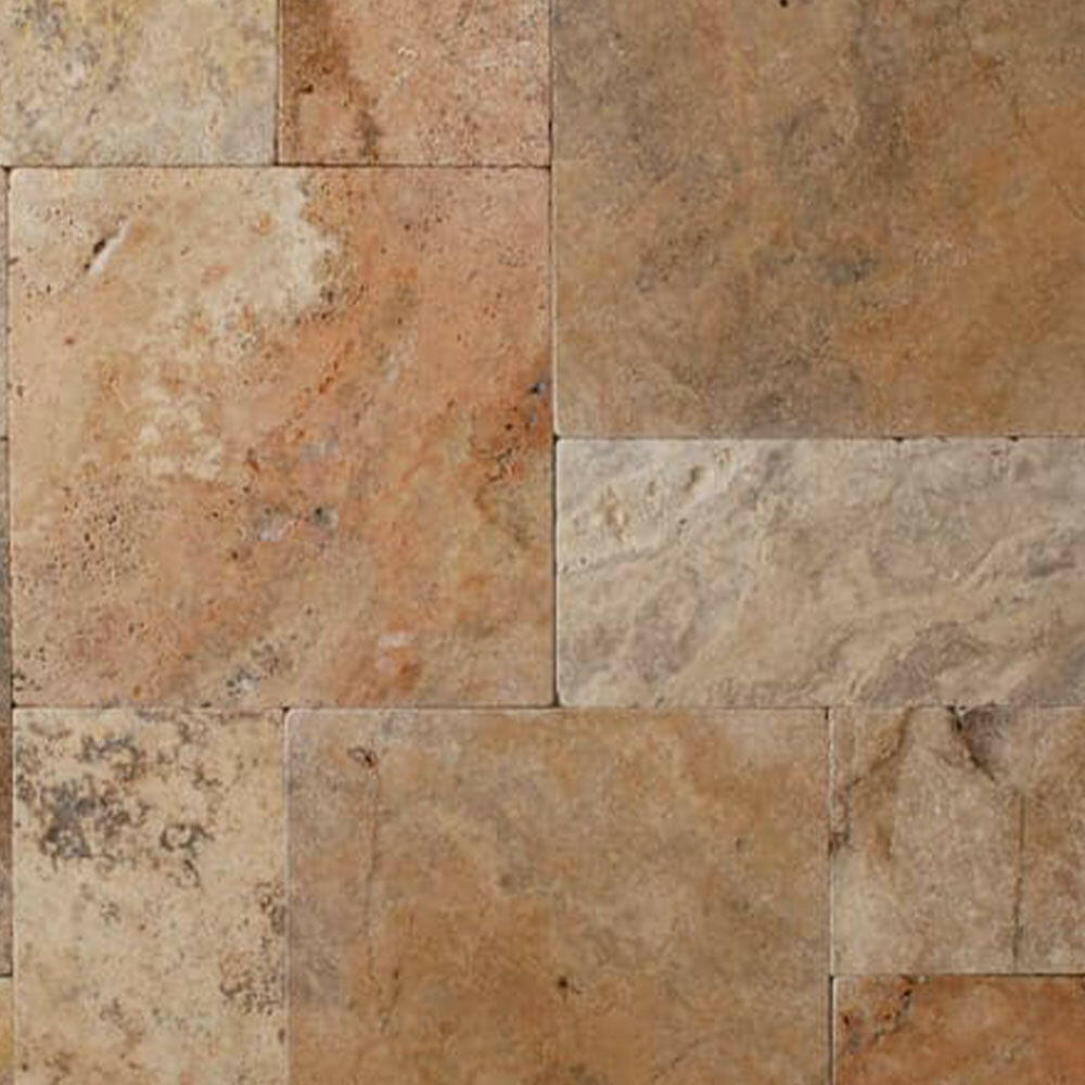 Scabos Travertine Tumbled French Pattern Tile Scabos Travertine Tumbled French Pattern Tile - American Tile Depot