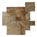 Scabos Travertine Unfilled, Brushed & Chiseled French Pattern Tile Scabos Travertine Unfilled, Brushed & Chiseled French Pattern Tile - American Tile Depot