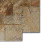 Scabos Travertine Unfilled, Brushed & Chiseled French Pattern Tile Scabos Travertine Unfilled, Brushed & Chiseled French Pattern Tile - American Tile Depot