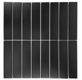 Gio Black Matte 1.25" X 6" Stacked Linear Porcelain Mosaic Tile