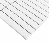 Gio White Glossy 1" X 6" Stacked Linear Porcelain Mosaic Tile