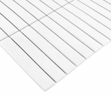 Gio White Matte 1" X 6" Stacked Linear Porcelain Mosaic Tile