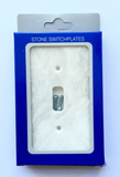 White Marble (Meram Blanc) Single Toggle Switch Wall Plate / Switch Plate / Cover - Honed