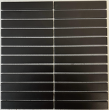 Gio Charcoal Black Matte 1" X 6" Stacked Linear Non-Slip Porcelain Mosaic Tile