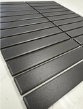 Gio Charcoal Black Matte 1" X 6" Stacked Linear Non-Slip Porcelain Mosaic Tile