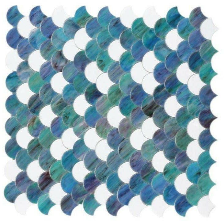 Seashell Ocean Scale Glass Mosaic Tile Seashell Ocean Scale Glass Mosaic Tile - American Tile Depot