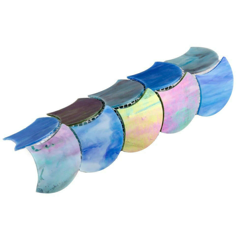 Seashell Sky Scale Glass Mosaic Tile Seashell Sky Scale Glass Mosaic Tile - American Tile Depot