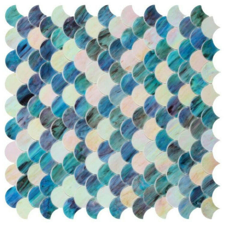 Seashell Sky Scale Glass Mosaic Tile Seashell Sky Scale Glass Mosaic Tile - American Tile Depot
