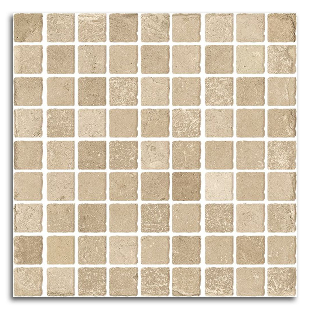 Sienna Sabbia Mosaico Square Porcelain Mosaic Tile