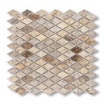 Silver Travertine 1" Diamond Tumbled Mosaic Tile - American Tile Depot