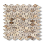 Silver Travertine 1" Diamond Tumbled Mosaic Tile - American Tile Depot