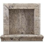 Silver Travertine Hand-Made Custom Shampoo Niche / Shelf - SMALL - Honed Silver Travertine Hand-Made Custom Shampoo Niche / Shelf - SMALL - Honed - American Tile Depot