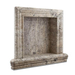 Silver Travertine Hand-Made Custom Shampoo Niche / Shelf - SMALL - Honed Silver Travertine Hand-Made Custom Shampoo Niche / Shelf - SMALL - Honed - American Tile Depot