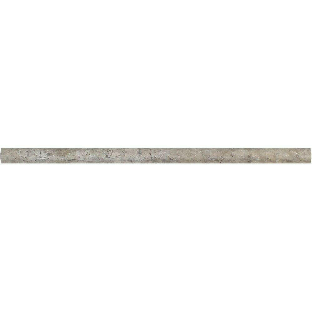 Silver Travertine Honed 1/2x12 Pencil Liner Silver Travertine Honed 1/2x12 Pencil Liner - American Tile Depot