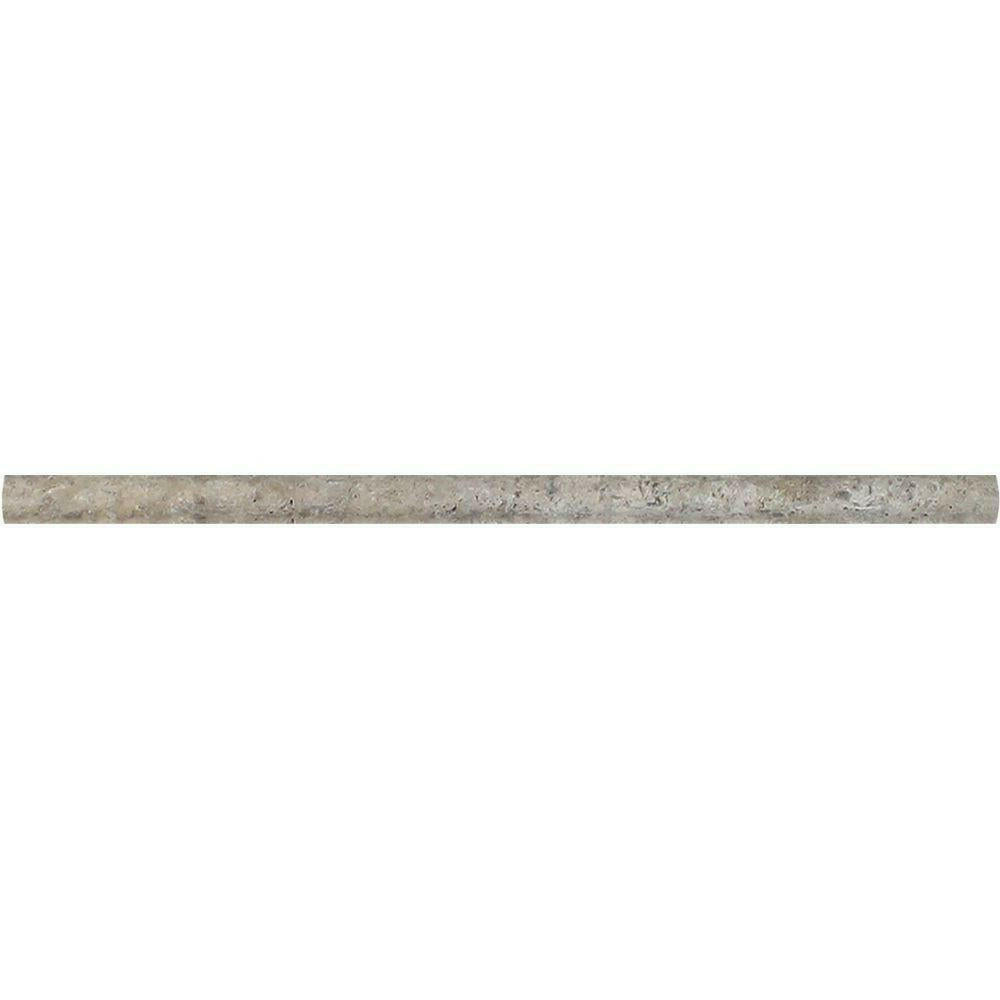 Silver Travertine Honed 1/2x12 Pencil Liner - American Tile Depot