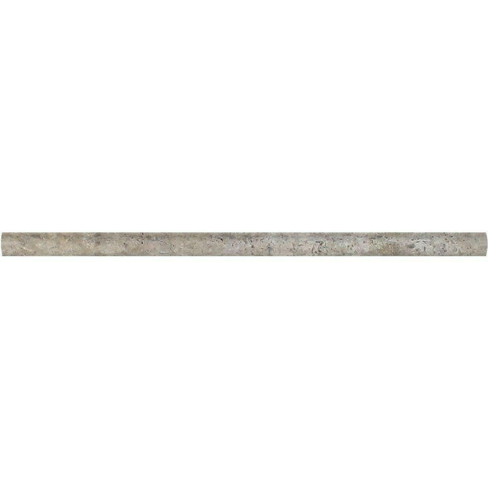 Silver Travertine Honed 1/2x12 Pencil Liner - American Tile Depot