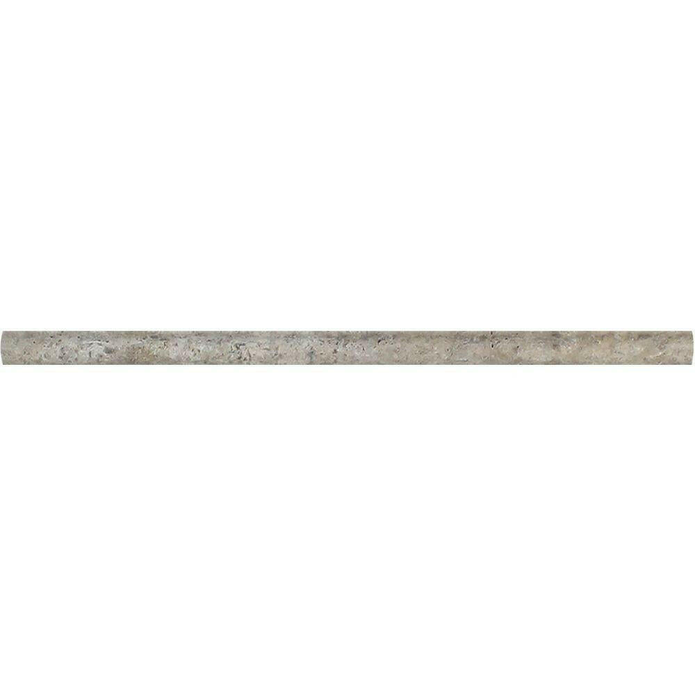 Silver Travertine Honed 1/2x12 Pencil Liner - American Tile Depot