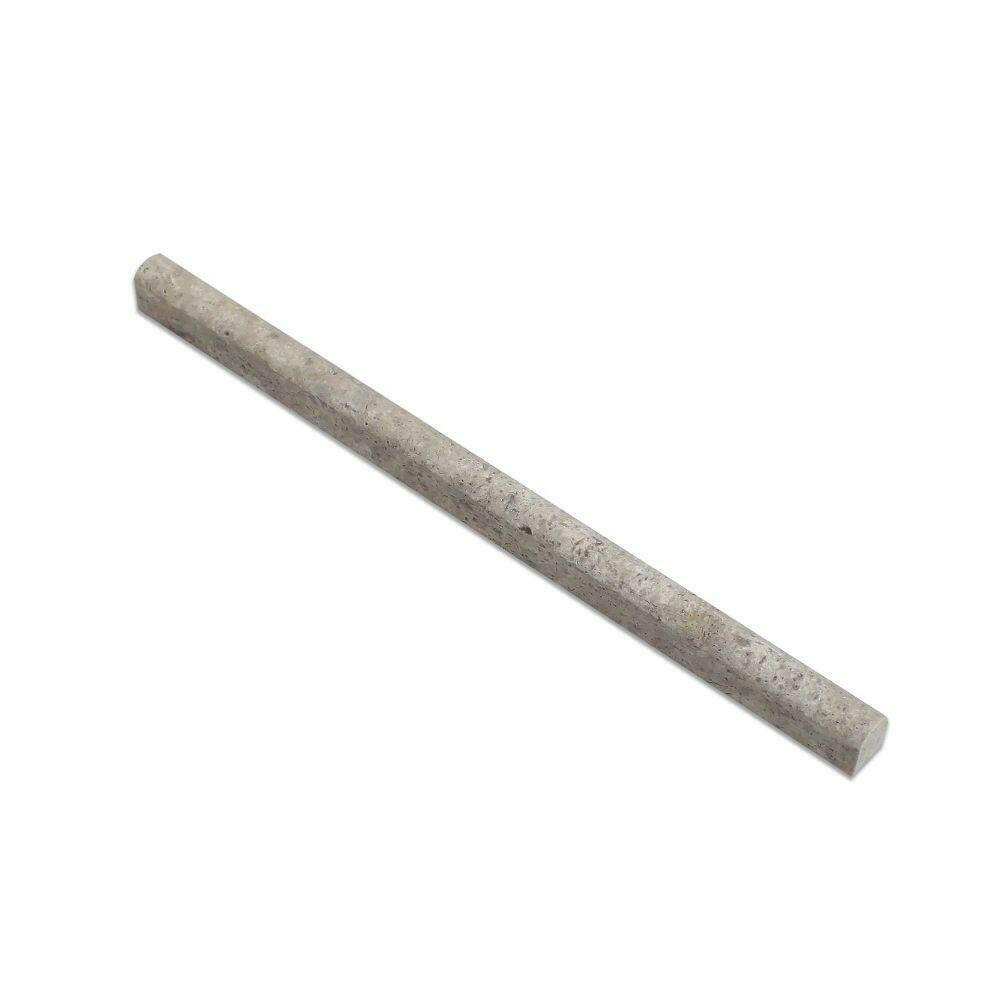 Silver Travertine Honed 1/2x12 Pencil Liner Silver Travertine Honed 1/2x12 Pencil Liner - American Tile Depot