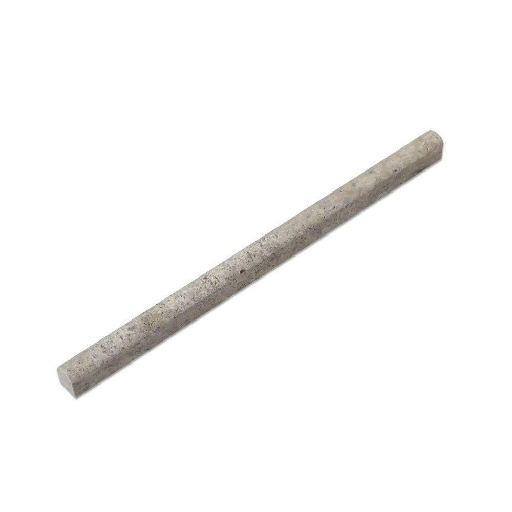 Silver Travertine Honed 1/2x12 Pencil Liner - American Tile Depot