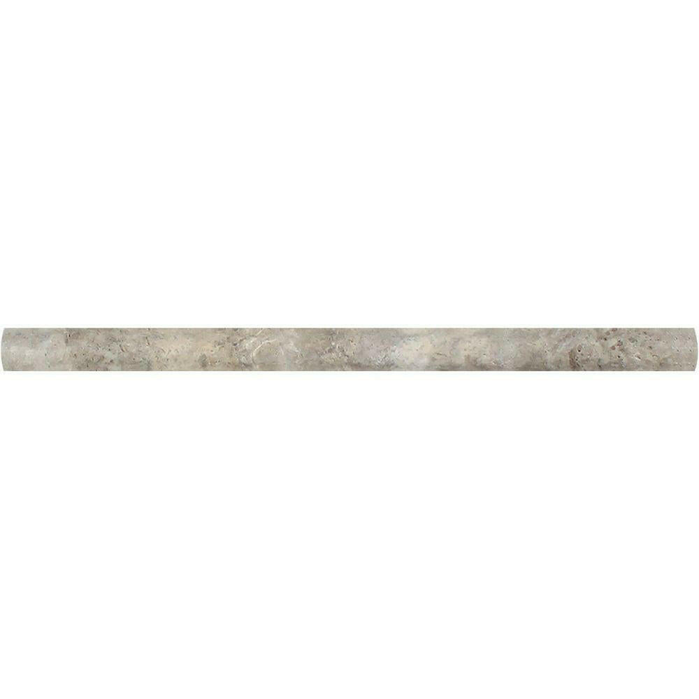 Silver Travertine Honed 3/4x12 Bullnose Liner Silver Travertine Honed 3/4x12 Bullnose Liner - American Tile Depot