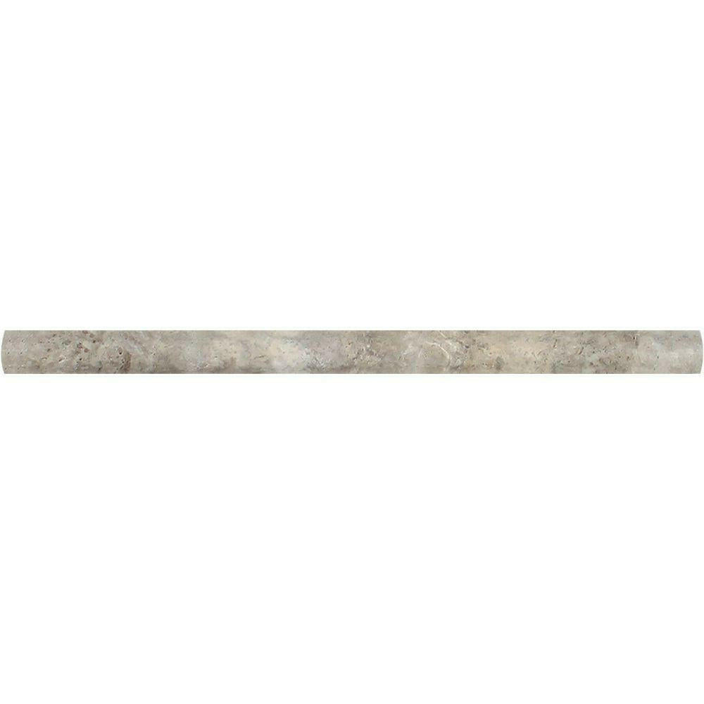 Silver Travertine Honed 3/4x12 Bullnose Liner - American Tile Depot
