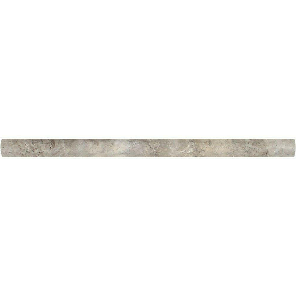 Silver Travertine Honed 3/4x12 Bullnose Liner - American Tile Depot