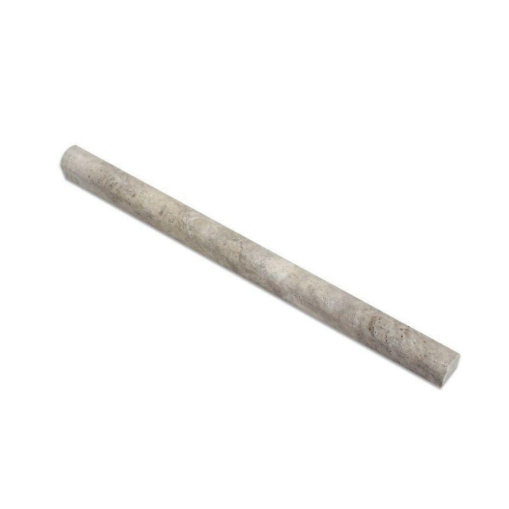 Silver Travertine Honed 3/4x12 Bullnose Liner Silver Travertine Honed 3/4x12 Bullnose Liner - American Tile Depot