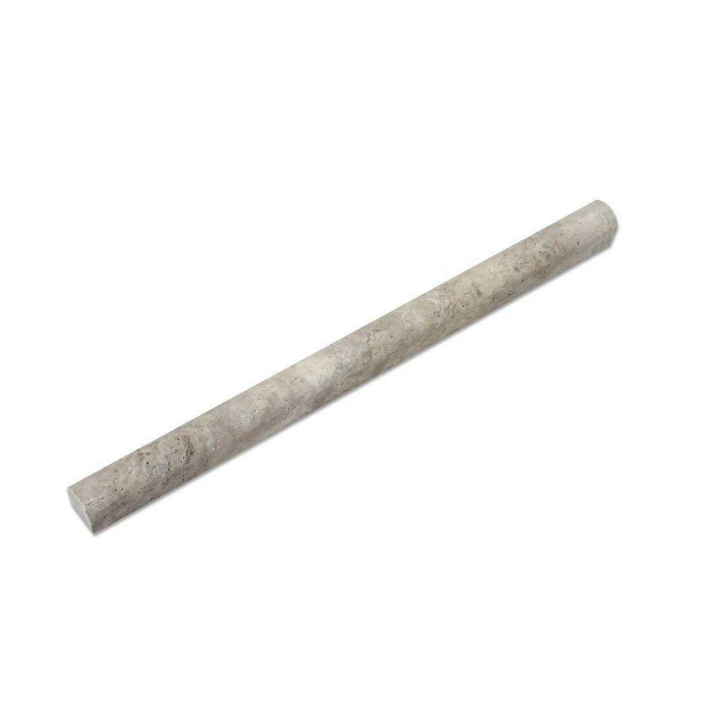Silver Travertine Honed 3/4x12 Bullnose Liner - American Tile Depot