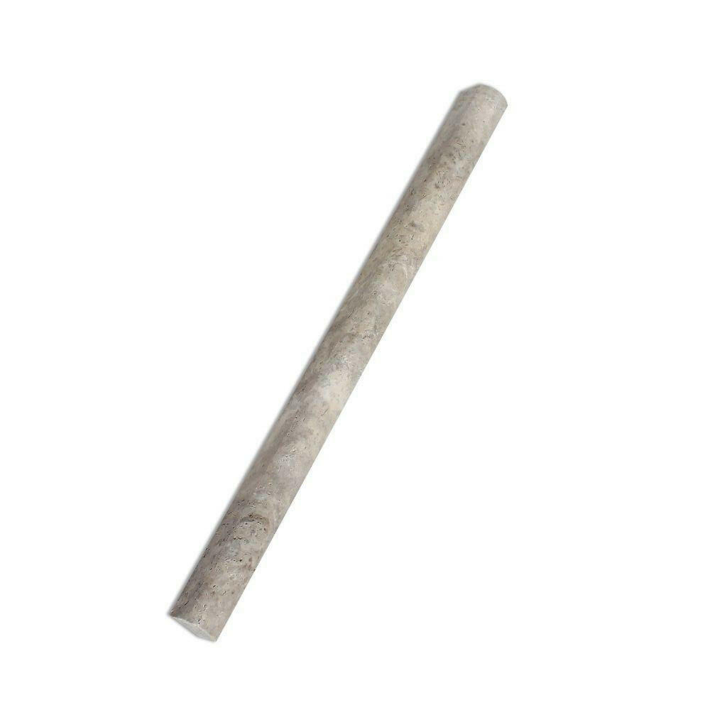 Silver Travertine Honed 3/4x12 Bullnose Liner - American Tile Depot