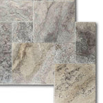 Silver Travertine Unfilled, Brushed & Chiseled French Pattern Tile Silver Travertine Unfilled, Brushed & Chiseled French Pattern Tile - American Tile Depot