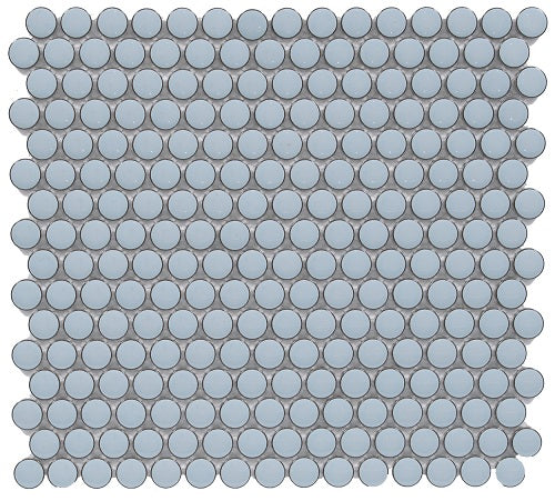 Cerelia Sky Blue Glossy Penny Porcelain Mosaic Tile-American Tile Depot
